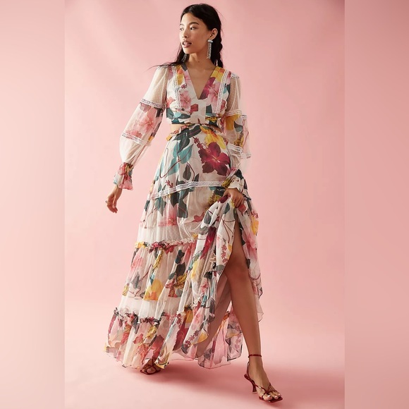 PatBO Lace Trimmed Cutout Maxi Dress - Picture 2 of 11